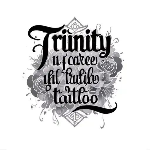 Cursive Writing Saying Trinity In Words
