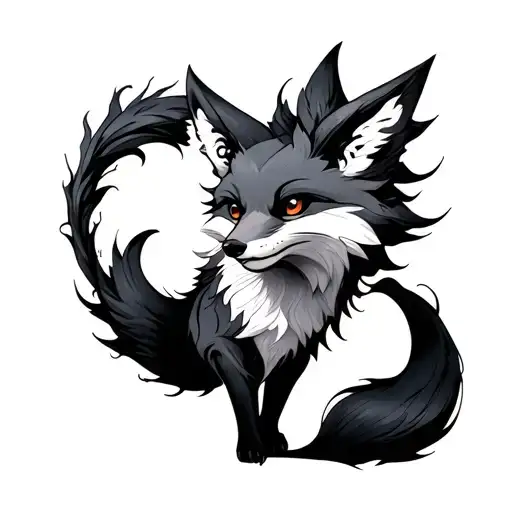 Japanese Fox With 9 Tails