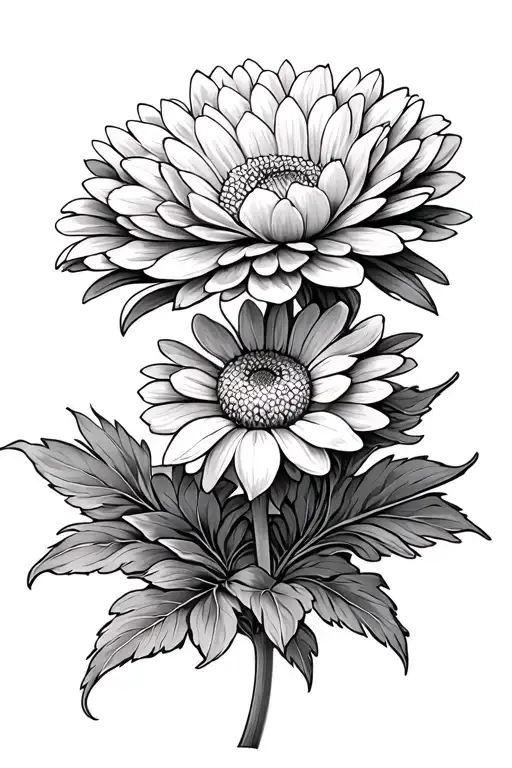 Chrysanthemum Flower Fineline