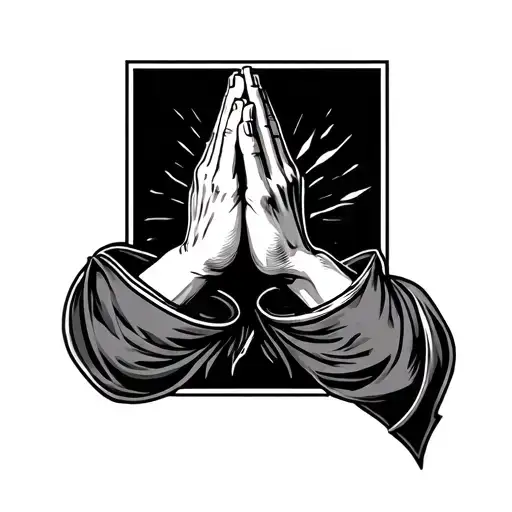Only God Can Judge Me Now Praying Hands Tattoo Design