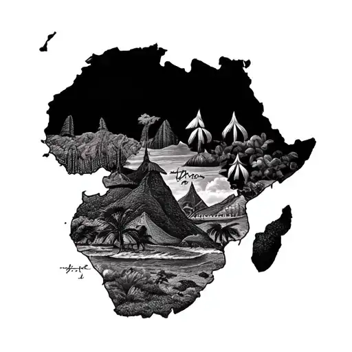 Africa Map With African Theme Sleeve