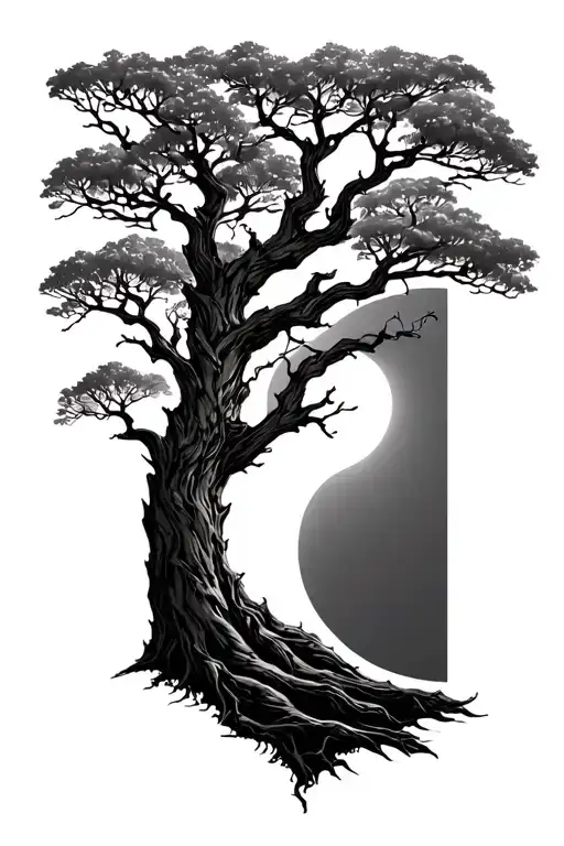 Oak Tree With Moon