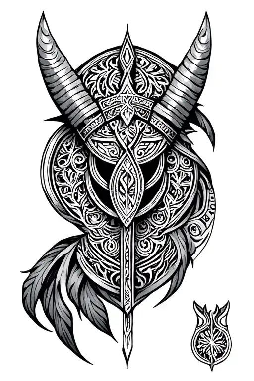 Mandala A Viking Runes Bras
