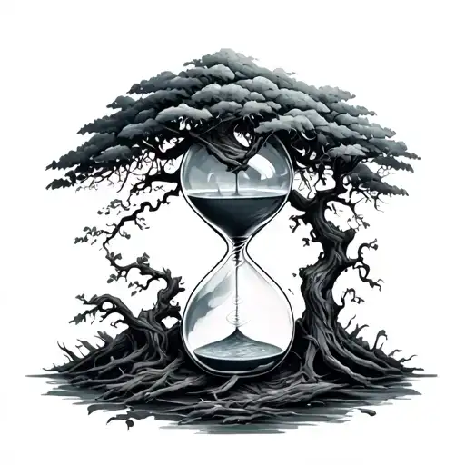 Hourglass With Tree Wrapped
