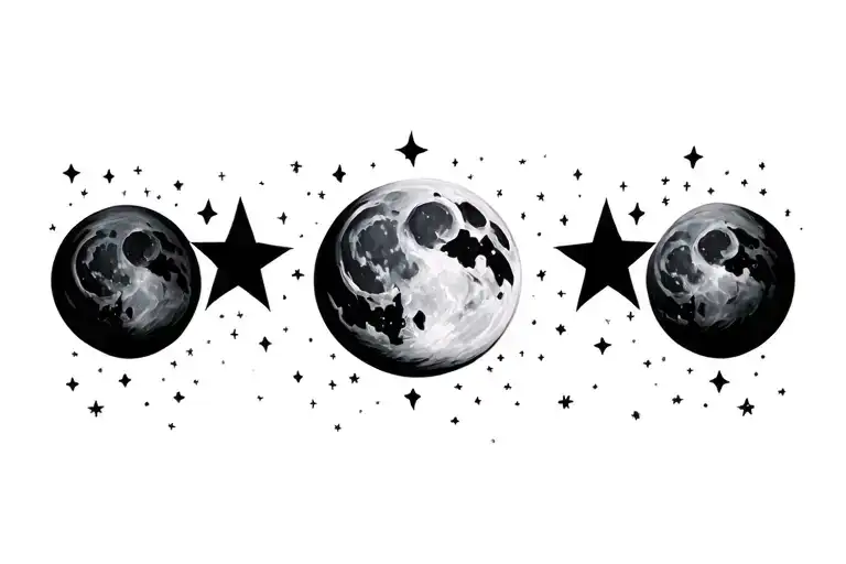 Moon Surrounded By Stars