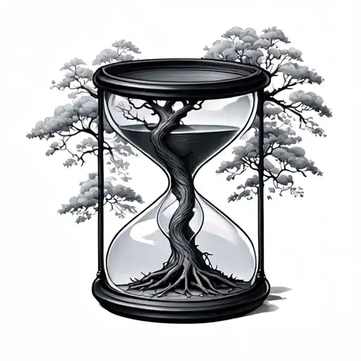 Hourglass With Tree Wrapped