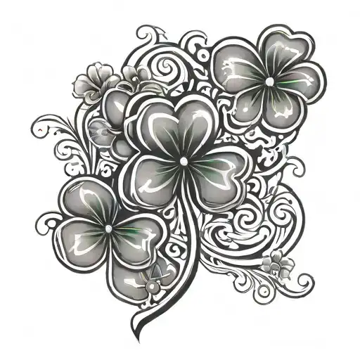 Four Leaf Clover With Letters A H J Z Characters Incorporated