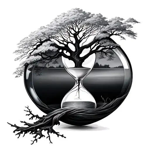 Hourglass With Tree Wrapped