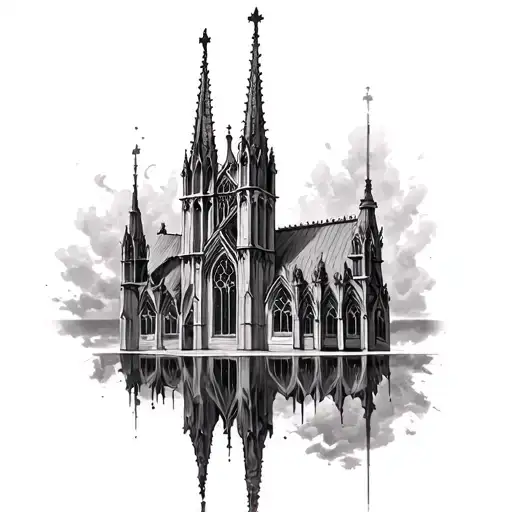 Upside Down Gothic Cathedral For Chest
