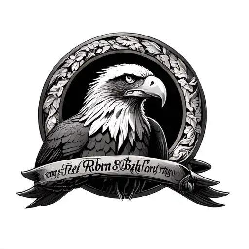 A Circular Ring With Different Stages Of A Eagle Reborn