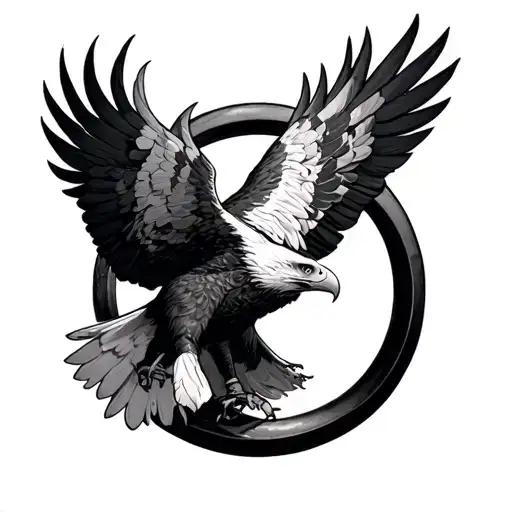 A Circular Ring Around The Arm With Different Stages Of A Eagle Reborn