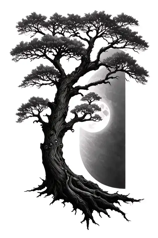 Oak Tree With Moon
