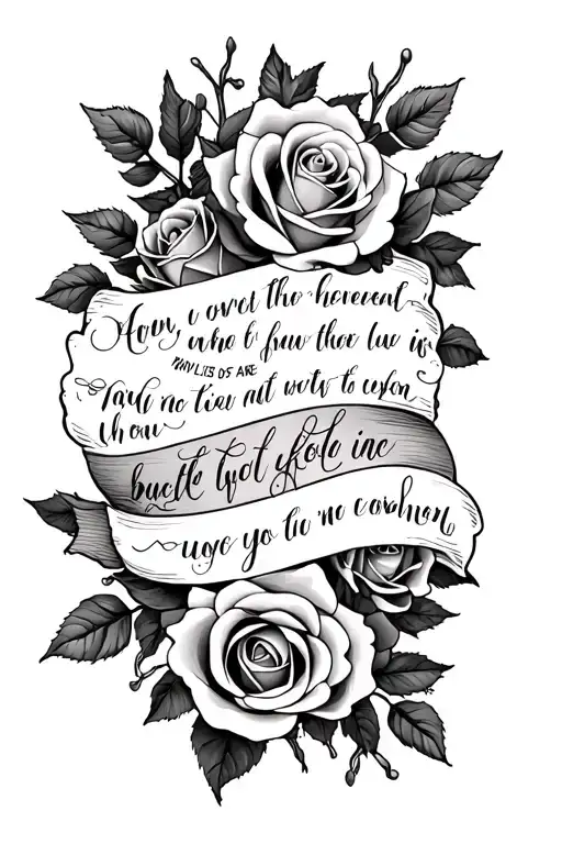 Roses Surrounding A Bible Verse Written