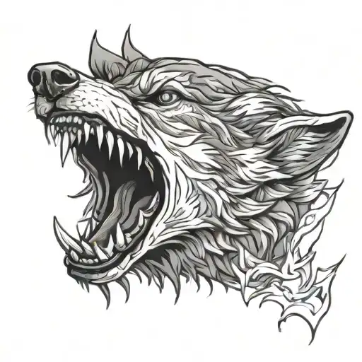 Angry Wolf Head
