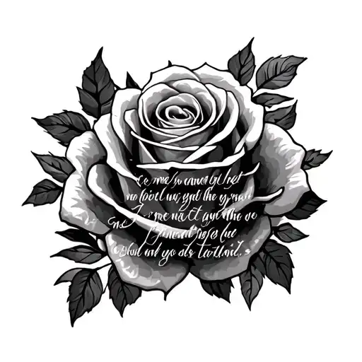 Roses Surrounding A Bible Verse Written