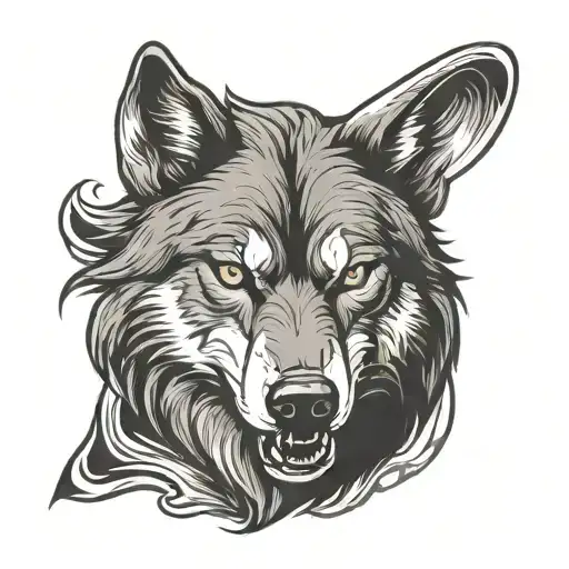 Angry Wolf Head