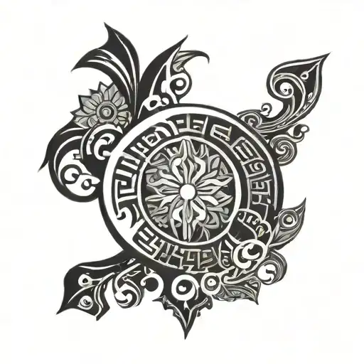 Tribal Half Circle Shape Surrounded