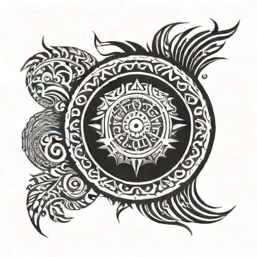 Tribal Half Circle Shape Surrounded