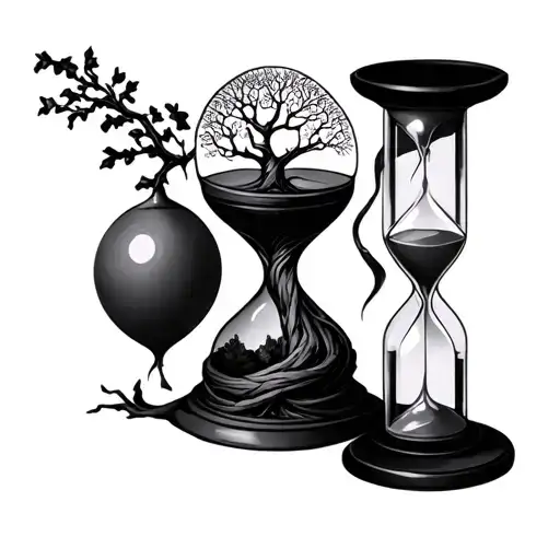 Hourglass With A Tree Wrapped
