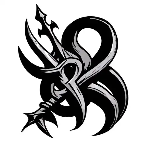 Poseidon Trident Intertwined