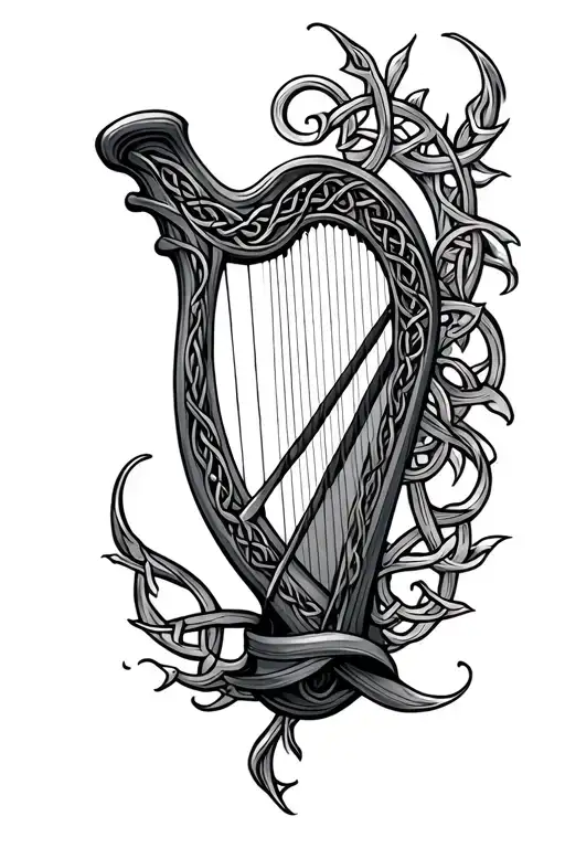 Harp With A Celtic Design