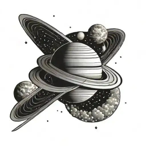Saturn With Stars