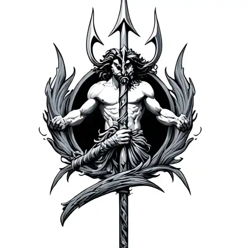 Poseidon Trident Surrounded