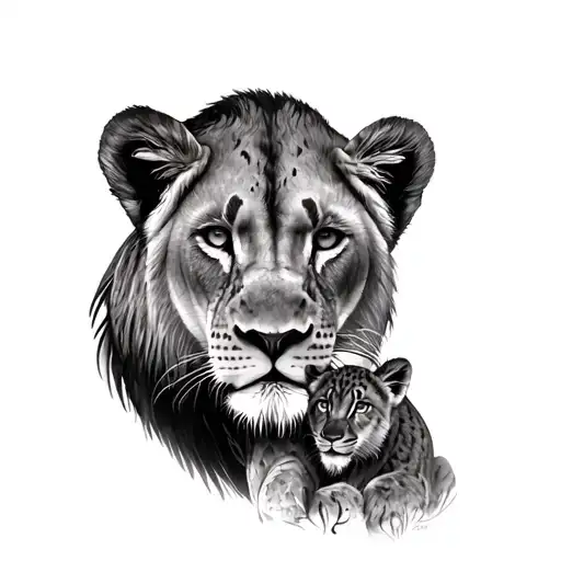 Lioness And Cub