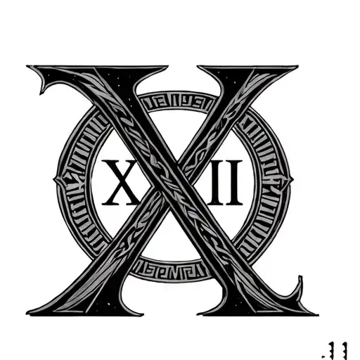 Roman Numerals Xxxiii With Unique Pattern