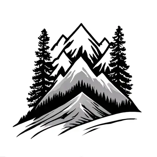 Bear Paw With Mountains Inside