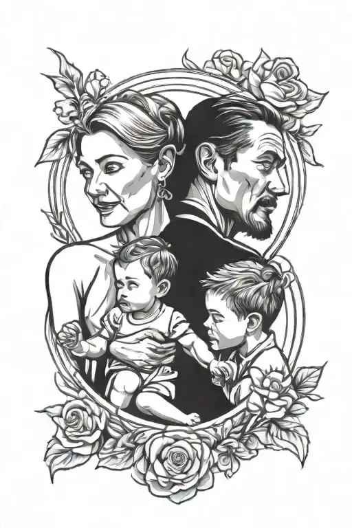 Mother & Father Figure Family Son