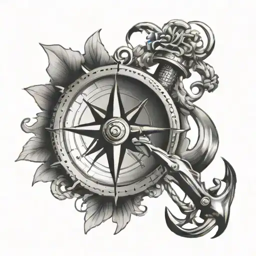 Compass Rose And Anchor