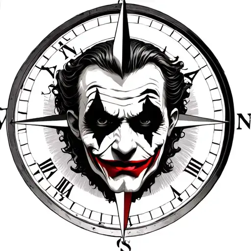 Compass And Joker Face