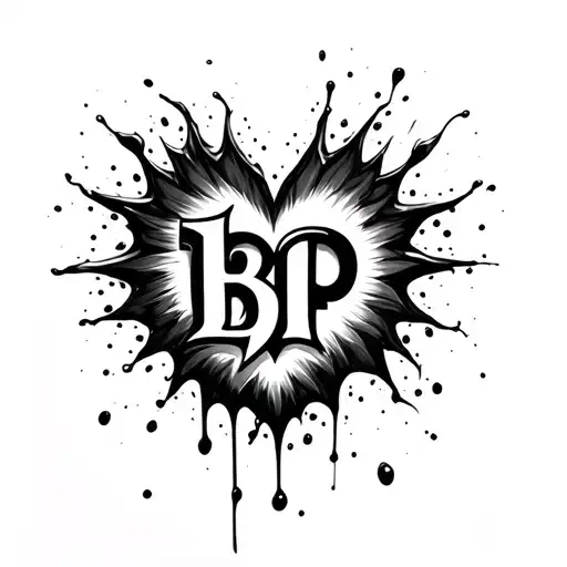 Tattoo Of The Bp Letters Forming A Heart But That Is Driving Paint The Heart