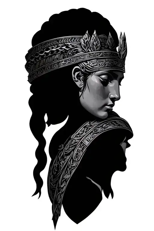 Athena In Strategy And Wisdom Mode Looking Down At Veles From Slavic Mythology