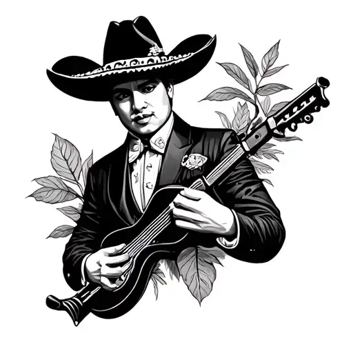Mariachi With Lever Action Mescal Plant Background