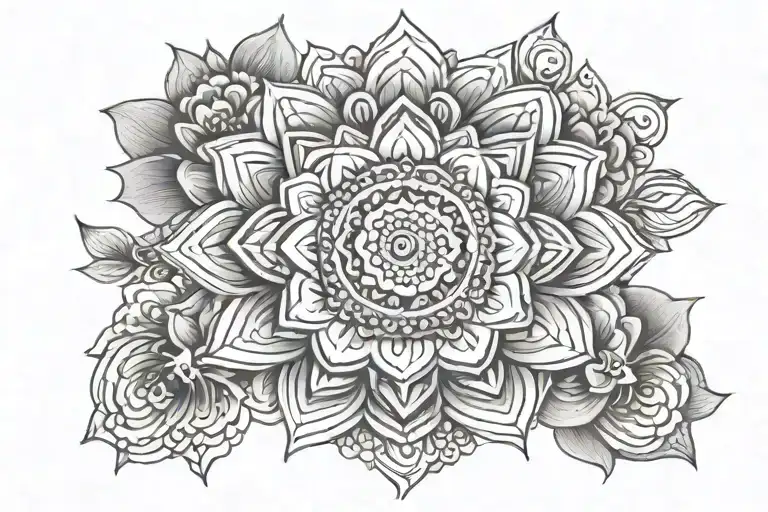 Floral Mandala Design Incorporating