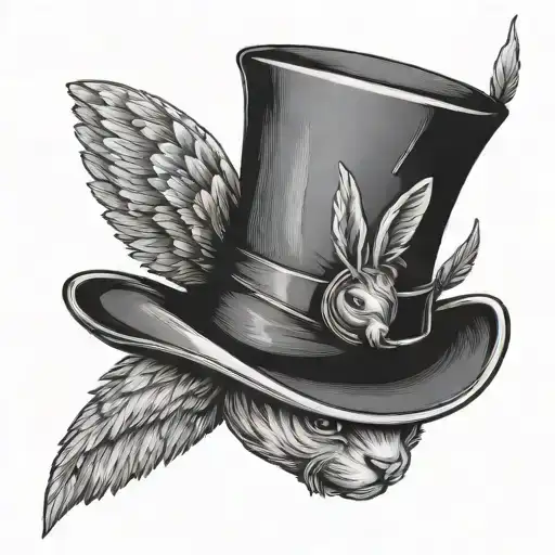 Magician Hat With Rabit Ears And Wings