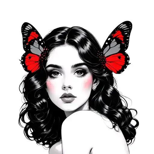 Valentina With Butter Flys Color Red