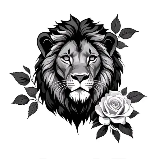 Lion And Rose