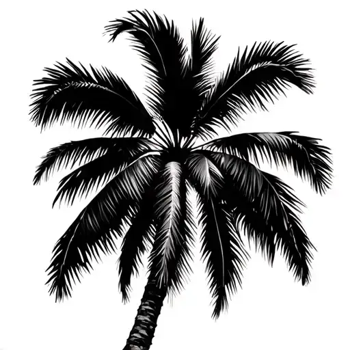 Pink Of Wind And Martinique Palm Tree