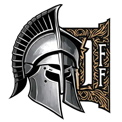 Spartan Helmet With The Word If Under It