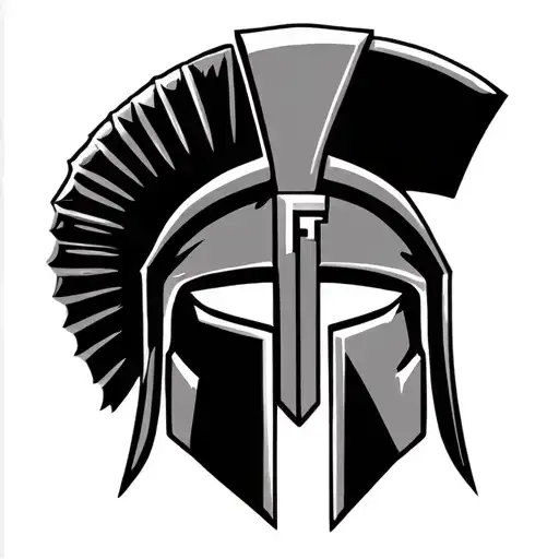 Spartan Helmet With The Word If Underneath The Helmet
