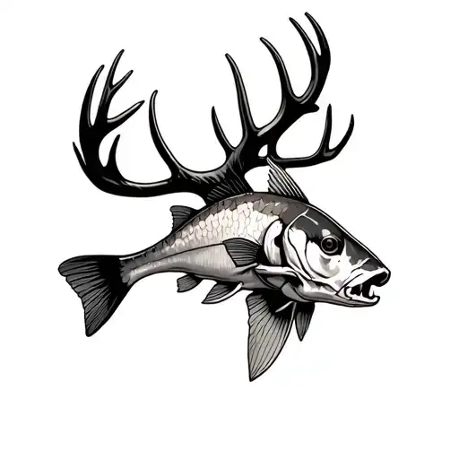 Deer Skull And Bass Fish