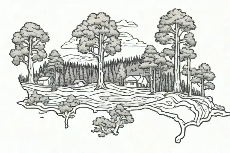 Kentucky State Outline And Forest