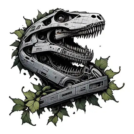 Broken Starship Raptor V3 Engine With A Vine Wrapping Around It