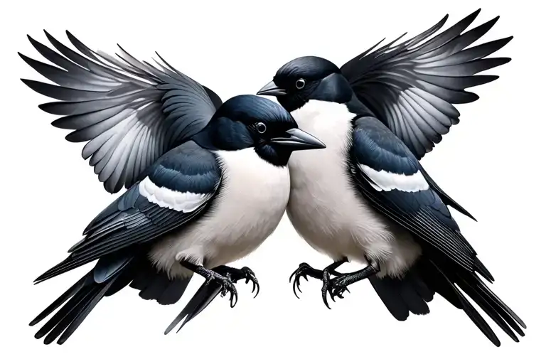 2 Realistic Magpies