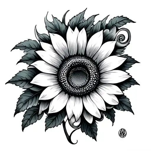 Octopus And Sunflower Intertwined