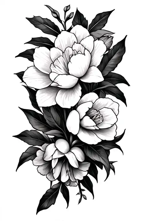 Holly And Narcissus And Gladiolus And Peony