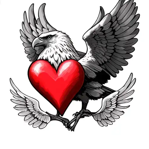 Eagle Wings Heart 4 Name Children